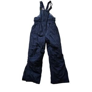Lands' End Navy Blue Snow Bib Overalls Snow Suit Unisex Youth Size 10